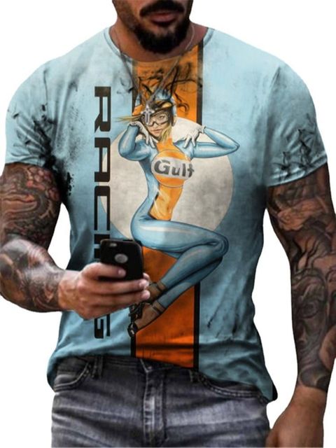 Pointed Star 3D Print T Shirt Men Round Neck Loose Short Sleeved Tees Street Casual Harajuku Style Oversize T Shirt