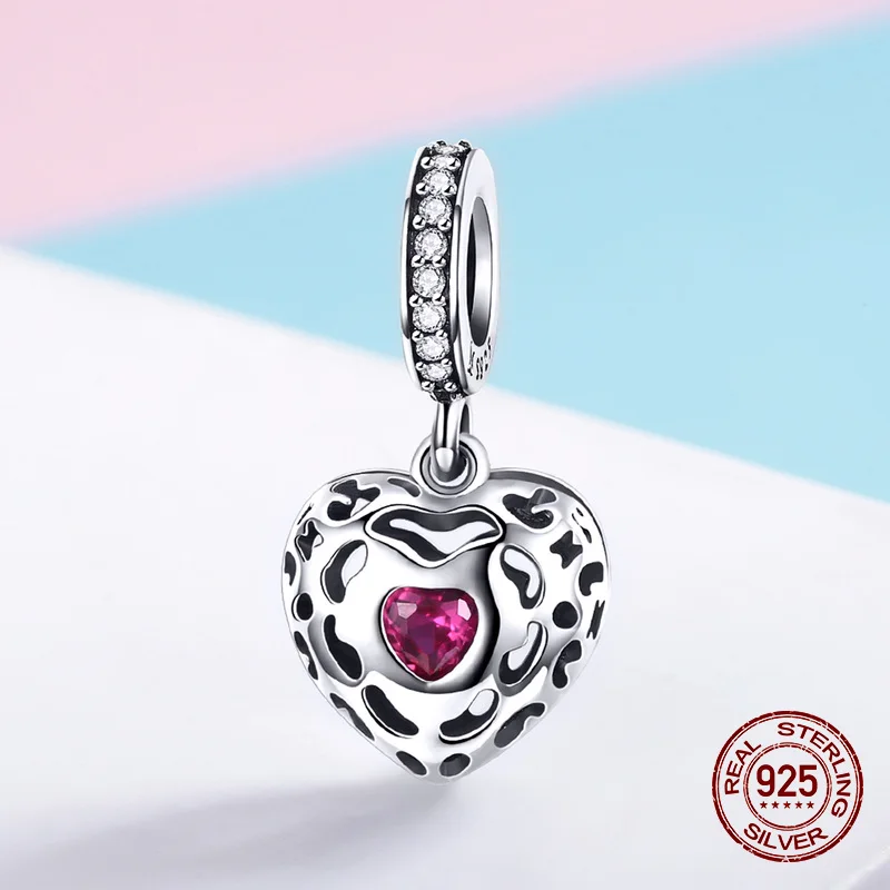 Womak fit браслет Pandora Шарм счастье в форме сердца ожерелье кулон 925 ювелирные изделия из бисера DIY