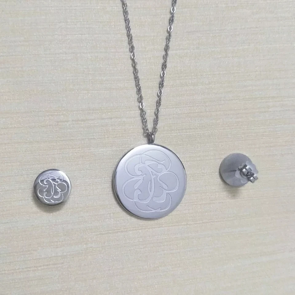 

Gold Silver Stainless Steel Bear Pendant Necklace Earrings Sets Heart Clover Cross Bear Charm Necklace Jewelry Sets for Women