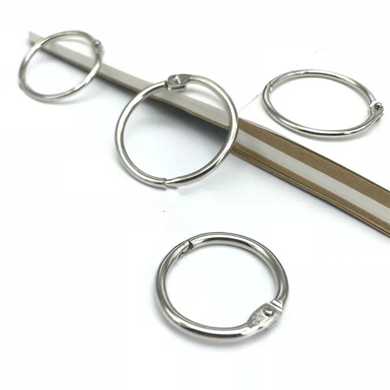 Carpeta de anillos de Metal de alta calidad, álbumes DIY de 15-80mm, aros de libros de hojas sueltas, suministros de encuadernación para oficina, álbum de fotos, 10 Uds., nuevo