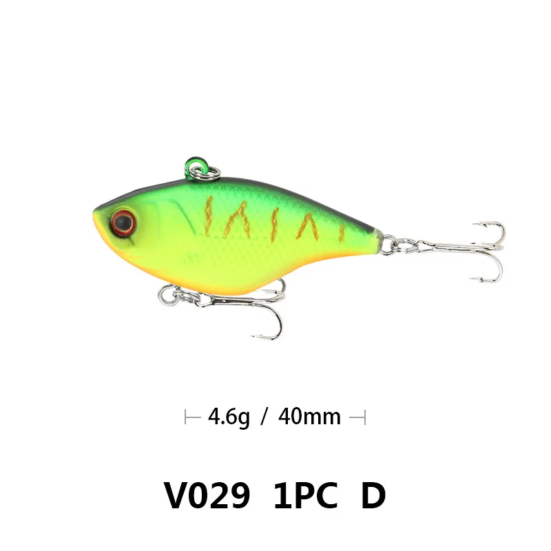 Fishing Lure VIB ratlin and vib for winter hard bait lures 3d 40mm 4.6g sinking all depth pike seabass isca artificial V029 - Color: D