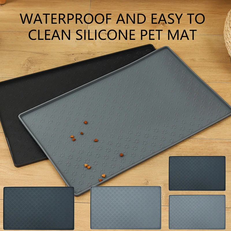 Pet Dog Feeding Mat Antislip Cats Food And Water Bowl Mats Waterproof