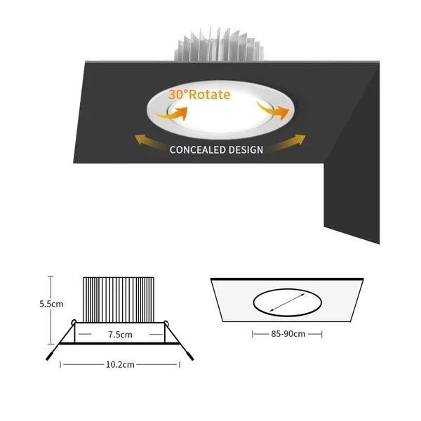 JUNEJOUR 10 PCS 3/5/7W 220-240V Dimmable LED Ceiling Downlight Recessed Cabinet Wall Spot Light Down Lamp Spot Light