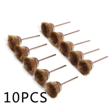 10 шт. хвостовик полировка медной проволоки чашки щетка для очистки металла удаления ржавчины роторный