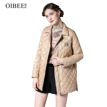 

OIBEE Ou pyrene down jacket women 2020 autumn and winter new fashion warmth light shirt collar ladies winter jacket