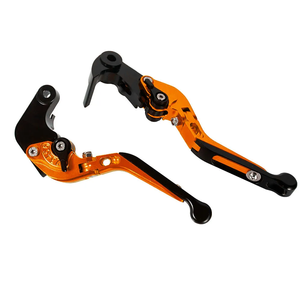 Orange Motorcycle Adjustable Folding Brake Extendable Clutch Levers Handlebar CNC Aluminum Handles For Yamaha YZF R6 - Цвет: Orange