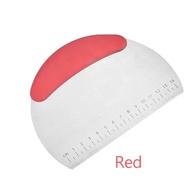 Режущее лезвие кухонные приспособления для резки полукруга со шкалой для выпечки мукорезы из нержавеющей стали многофункциональное режущее лезвие - Цвет: Red