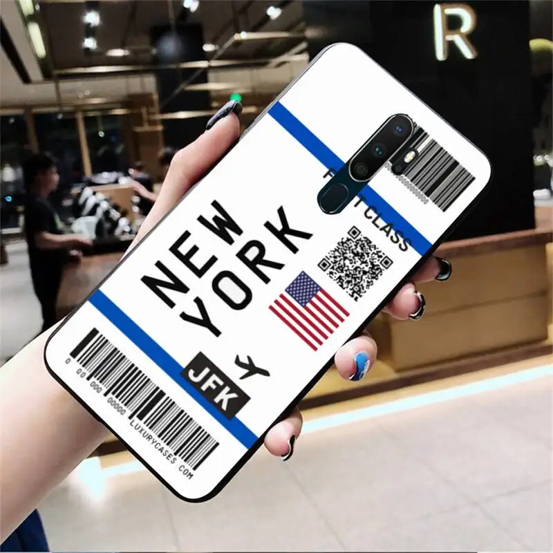 Симпатичный чехол первого класса с билетом самолета DIY для Oppo A5 A9 2020 A5S Reno2 z Renoace 3pro