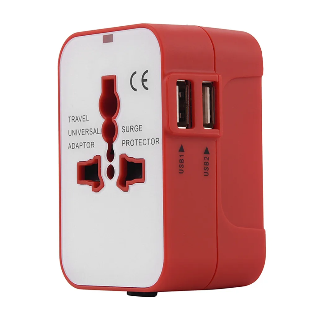 Универсальный DC 5 V/2.1A USB адаптер для путешествий Быстрый Зарядное устройство с двумя USB конвертер настенных розеток Мощность все технические характеристики KY62