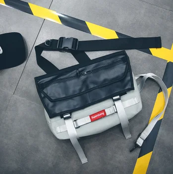 

High Capacity Panelled Men Street Tide Messenger Bags Unisex Cross Body Shoulder Hip Hop Bags Youth Oxford Casual Bags D609