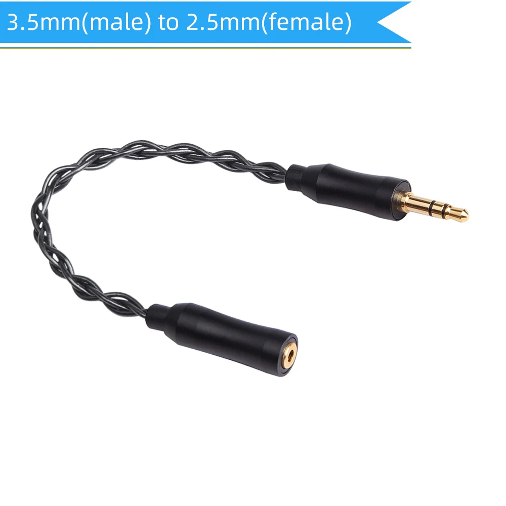 3.5mm to 2.5mm FDBRO 2,5 3,5 4,4 мм Женский до 2,5 3,5 4,4 мм сбалансированный аудио адаптер мужской кабель преобразования наушники сбалансированный стерео аудио кабель - Цвет: 3.5mm to 2.5mm