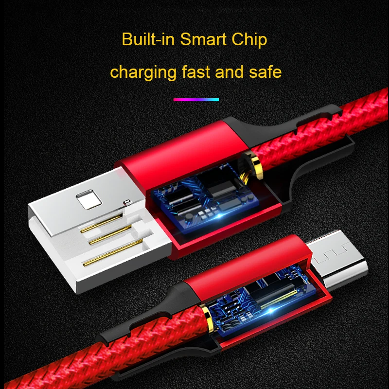 Sarika, 5 шт. в упаковке, длина 0,5 м, Micro USB кабель для samsung, Xiaomi, Android, мобильный телефон, быстрая зарядка, нейлоновая оплетка, Microusb зарядное устройство