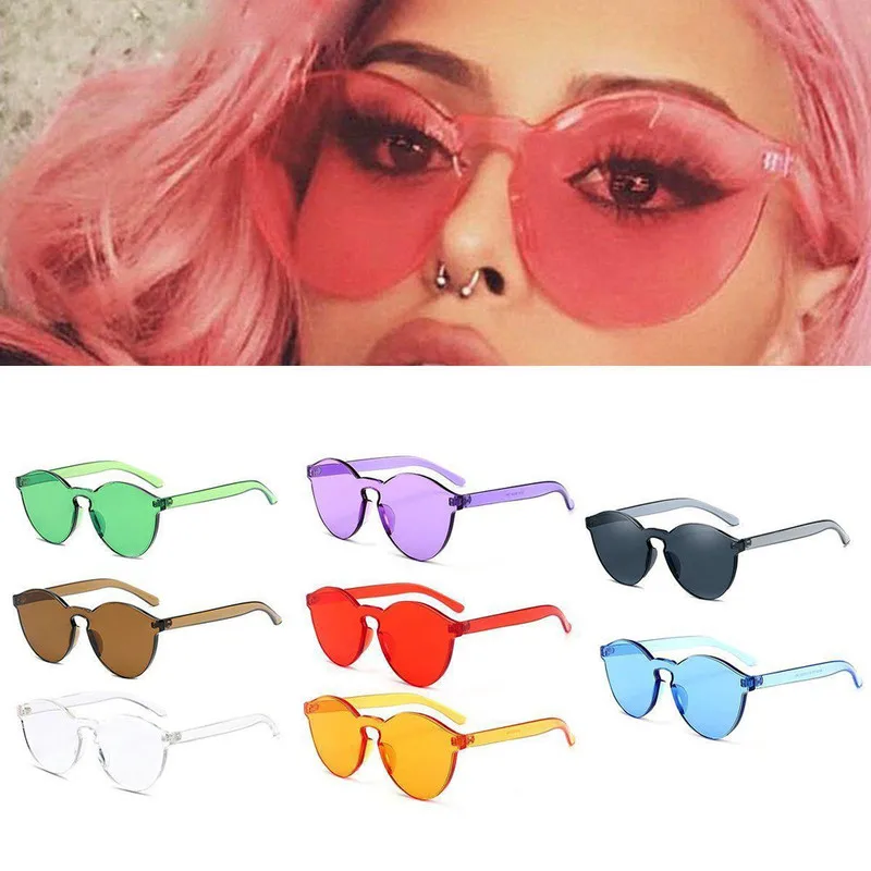 Eyewear Candy Sweet Glasses Transparent SunglassesUV400 Summer Retro Vintage Round Clear Lens Glasses Mirrored LensFashionGoggle rose gold sunglasses