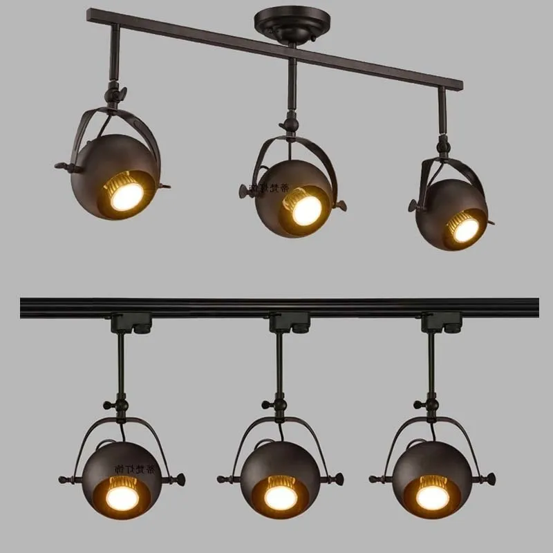 

Led Track Light Loft Industry Clothing Store Setting Wall Round With The Long Pole Guide Shoot Light luminaire