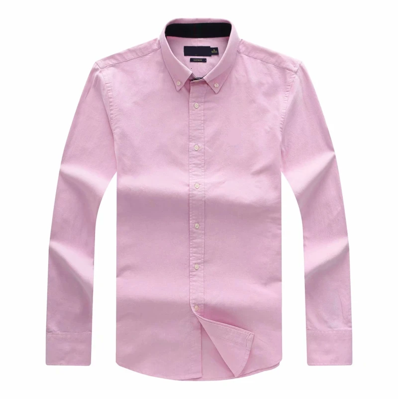 Рубашка Для мужчин рубашки модные Chemise Homme Для мужчин s клетчатые рубашки с длинным рукавом рубашка Для мужчин блузка - Цвет: 1059 Pink