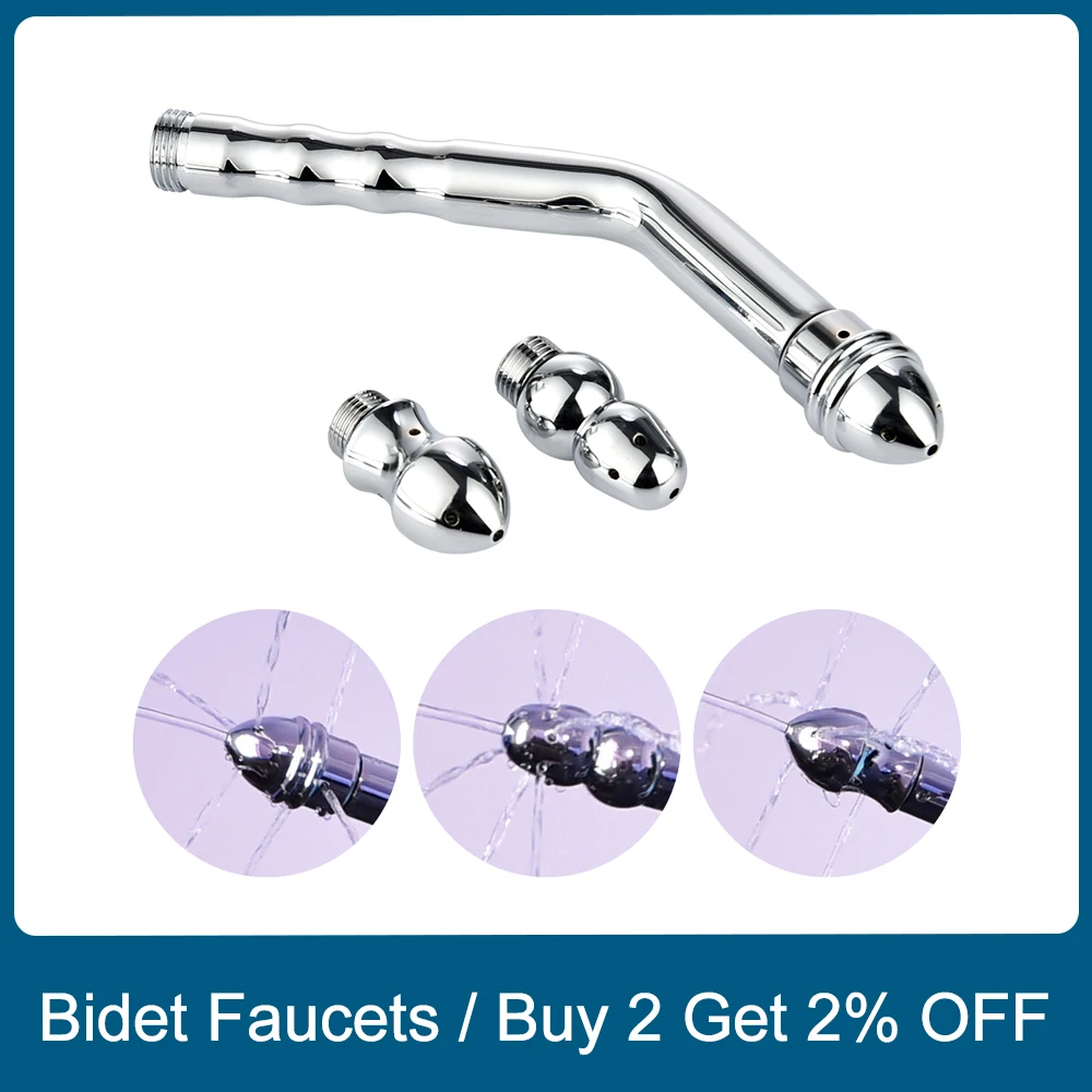 Stainless Steel Bidet Faucets Enema Shower Head Anal Douche Cleaner