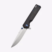 Starship – couteau de chasse pliant lame en acier D2, manche en fibre de carbone