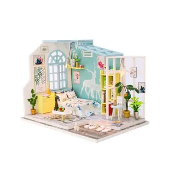 

Doll House Furniture Diy Miniature 3D Wooden Miniaturas Dollhouse Toys for Children Birthday Gifts Casa