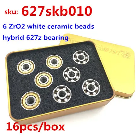 16pc 627bearing 16 шт. 6 керамических шариков подшипника 627 Для Quad Коньков обувь 7 мм отверстия подшипники художественный скейт фигурный скейт Спиннер подшипник гироскопа - Цвет: 16pc 627bearing