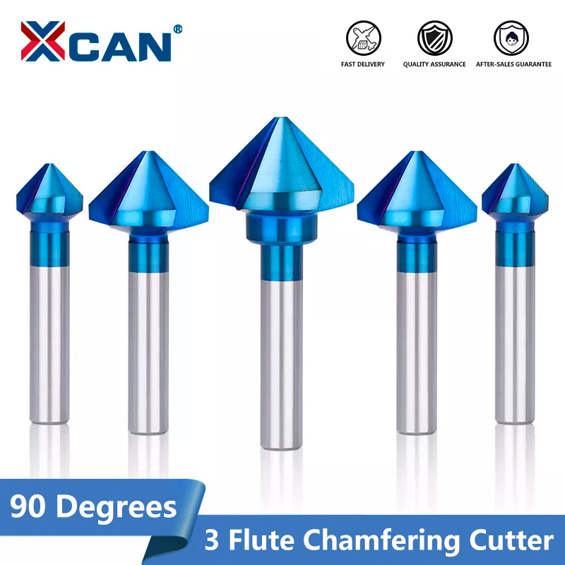 XCAN Chamfering Cutter 3 Flute 90 Degrees Countersink Drill Bit 4.5-50mm HSS Steel Wood Metal Hole Cutter Metal Drilling Tools