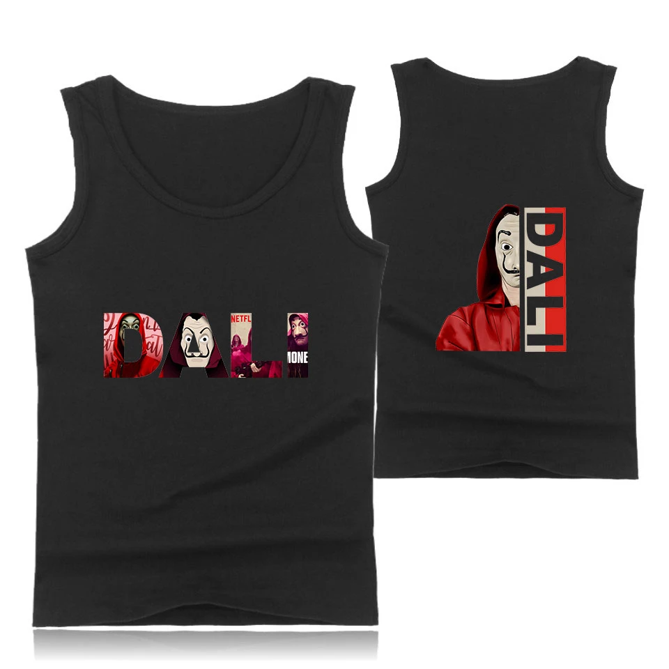 New salvador dali  2019 Men Casual  Slim Fit Sleeveless Shirt Tops & Tees