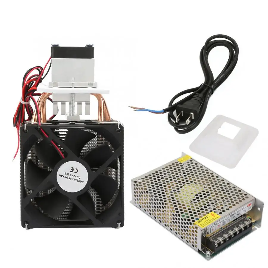 Cooler with Supply DC 12V 10A полупроводниковый Холодильный Термоэлектрический охладитель DIY мини холодильник CN Plug 220V - Цвет: Cooler with Supply