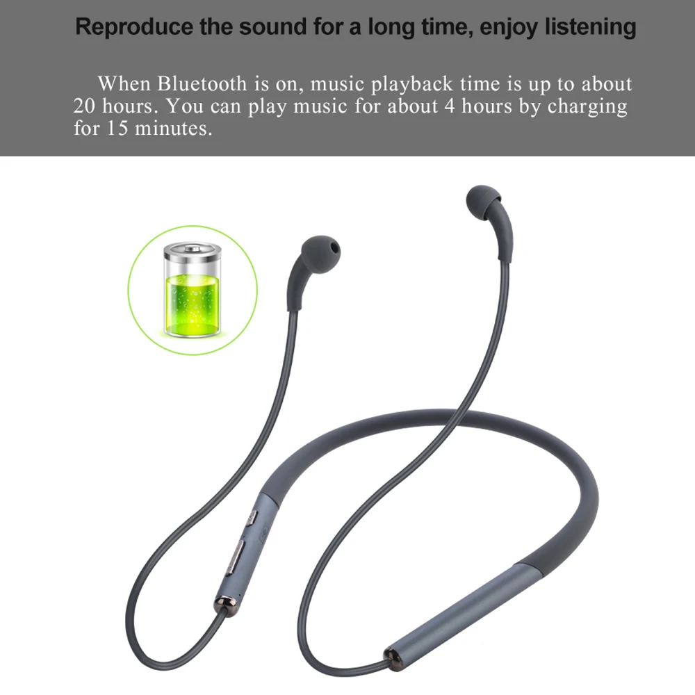 Безрадиационный шейный bluetooth-наушник с громкой связью, Вибрирующая телефонная гарнитура HD стерео спортивные музыкальные наушники