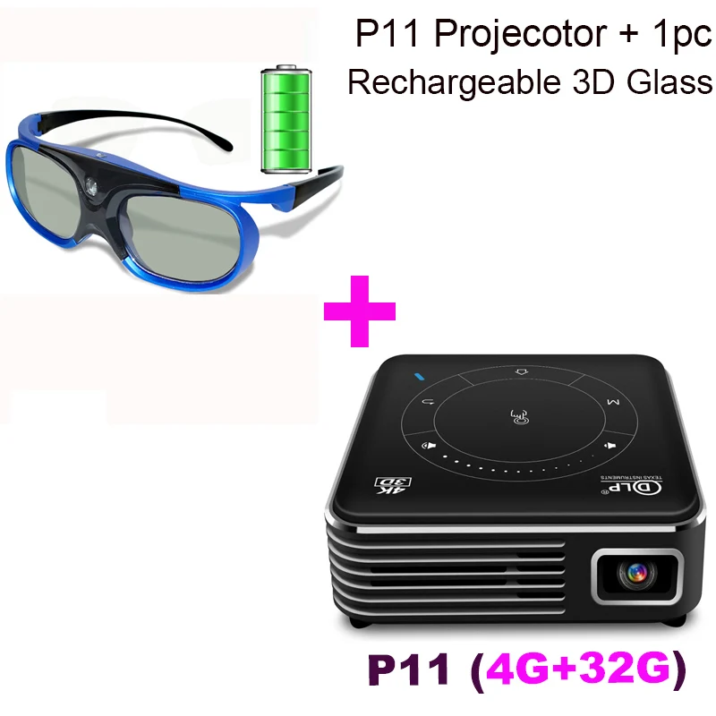 Smartldea Real 3D Mini Projector P11 Android9.0 5G WiFi Handheld 4K Proyector 5000mAh battery BT5.0 Personal Home Theater Beamer projector screen Projectors