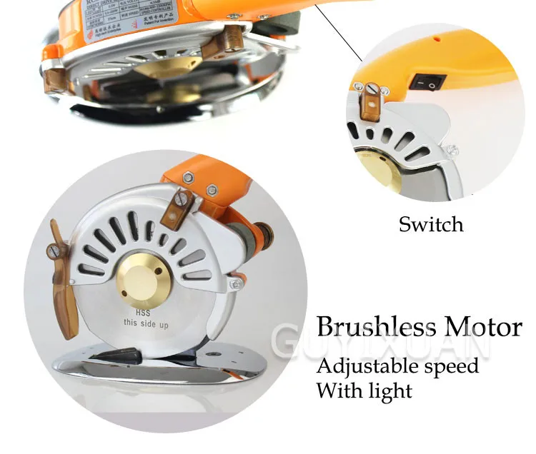 Бесщеточный Электрический круглый нож для резки сервопривод с прямым приводом электрические ножницы ткань кожа ручная толкающая машина
