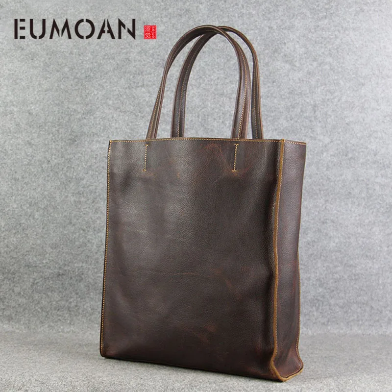 Eumoan Handgemaakte Originele Lederen Tas Vrouwelijke Tas Eerste Laag Van Lederen Handtas Schoudertas Leisure Boodschappentas Retro Eumoan Handgemaakte Originele Lederen Tas Vrouwelijke Tas Eerste Laag Van Lederen Handtas Schoudertas Leisure Boodschappentas Retro