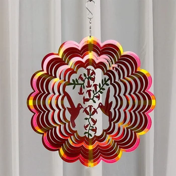 

Metal Garden Bird Wind Spinner 12 Inch 3D Outdoor Cardinal Yard Spinner with Hanging Hook Lawn Art Decorations