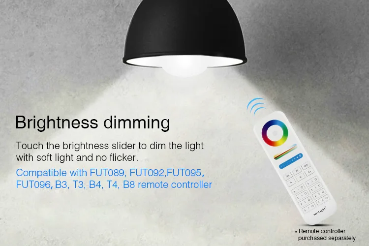 Miboxer 9W RGB+CCT LED Bulb FUT012 E27 light AC100~240V Smart led lamp 2.4G Remote /APP Control