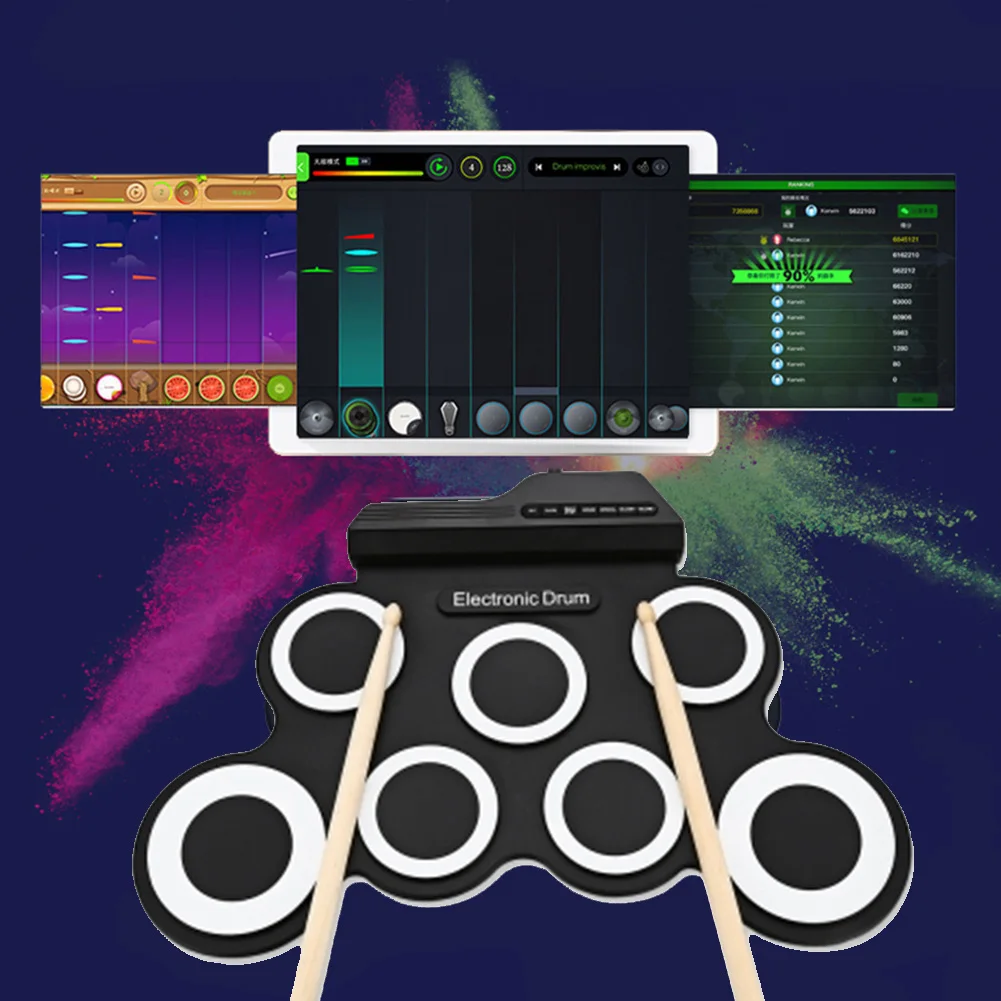 Силиконовый барабан USB свернутый подарок силиконовый W/Stick электронный барабан портативный