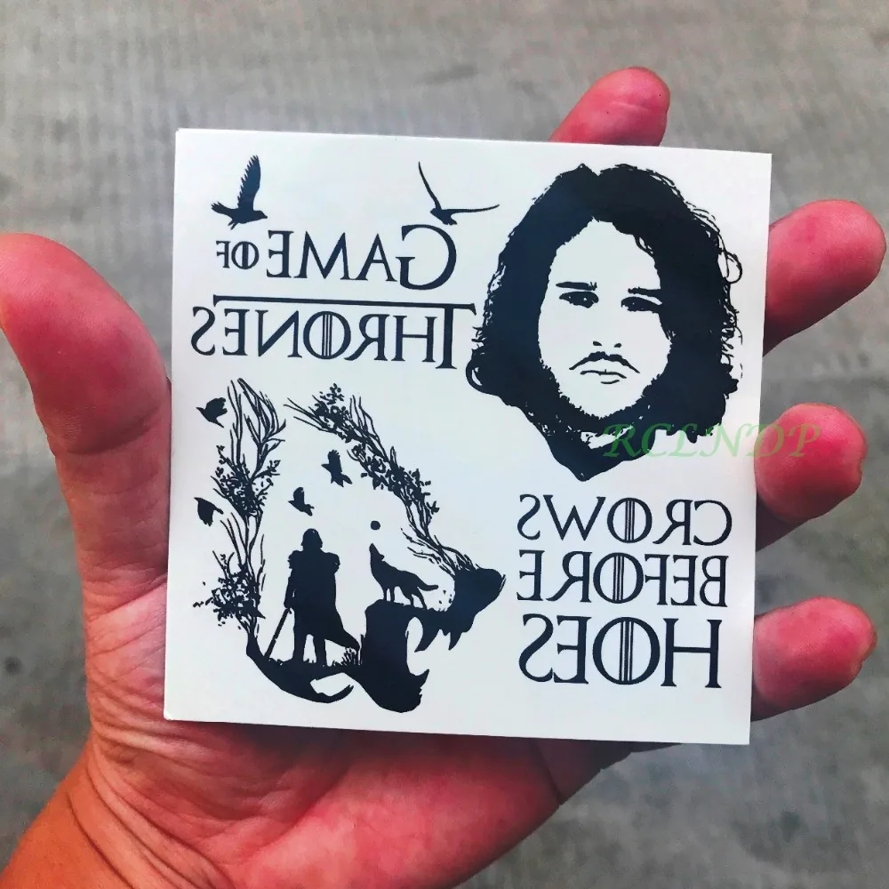 Водостойкая временная татуировка наклейка Игра престолов король ночь Белый мертвый ходок ворона птица тату флэш-тату поддельные татуировки