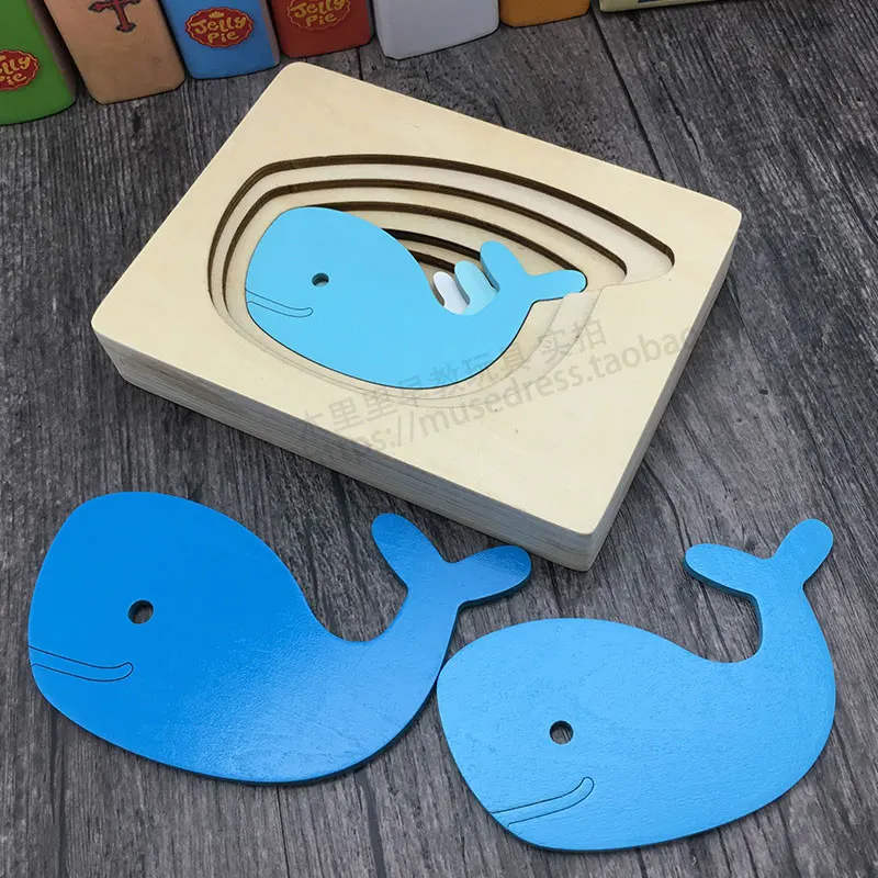 

Kids Wooden Toys For Children Animal Carton 3D Puzzle Multilayer Jigsaw Puzzles Baby Toys Child Early Educational Aids