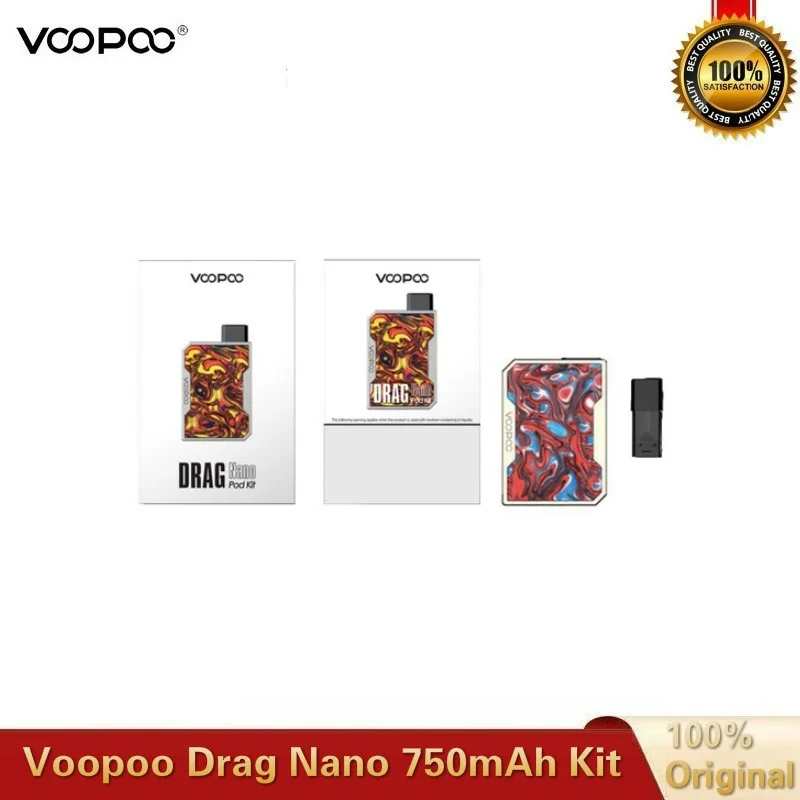 Оригинальный комплект VOOPOO DRAG Nano Pod аккумулятор 750 мАч и картридж 1 0 мл электронная
