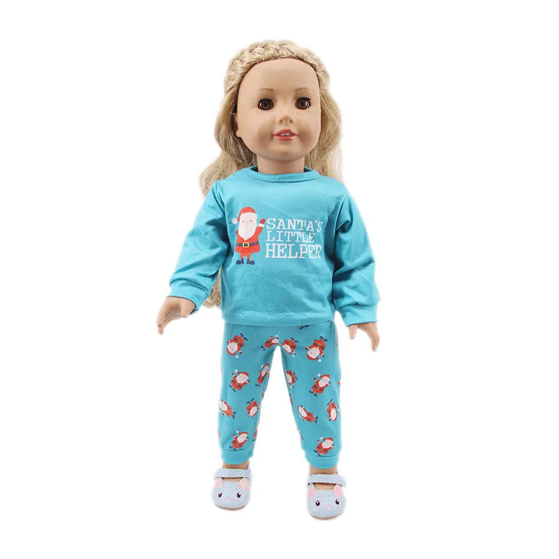 Рождественские пижамы с кукольным жуком, 14 видов стилей, животным, хлопковая одежда для 18 дюймов, американский размер 43 см, подарок для новорожденной девочки нашего поколения - Цвет: n455