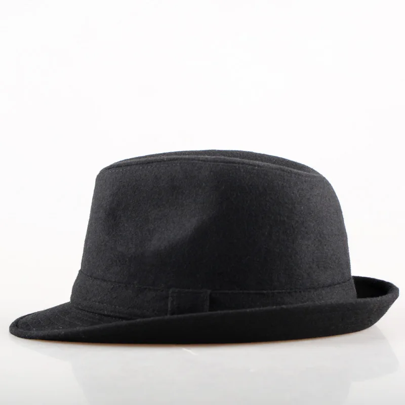 Winter Solid Woollen Fedoras For Men Top Jazz Hat Adult Bowler Hats Classic Version Chapeau Hats mens woollen hats