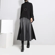 LISCN юбка женская осень и зима новая плиссированная уличная хипстерская Корейская женская Уайлд Высокая талия длинная