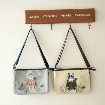 

Japanese Style Embroidered Little Girl Slung Small Shoulder Bag Carrying Dual Purpose Handbag Mobile Phone Wallets Over-the-shou