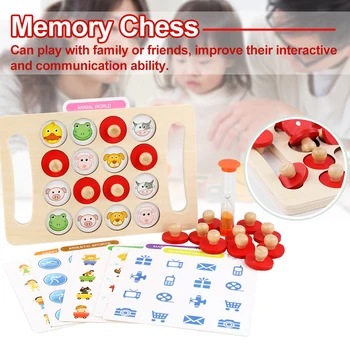 

Children Family Party Memory Chess Early Educational Match Game Training Portable Funny Desktop Entertainment Kids Wooden Toys
