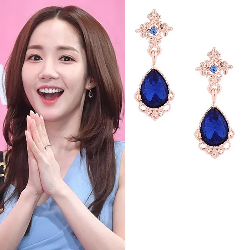 

Dominated new 2019 Vintage style contracted Water Drop modelling Fine crystal temperament design Women Drop earrings Jewelry