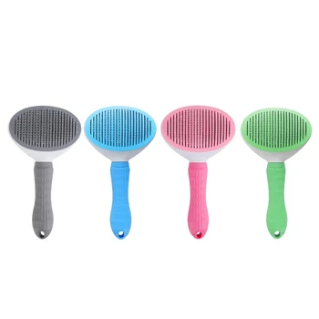 

Pet Cats Dog Neat Slicker Grooming Brush Self Cleaning Button Comfortable