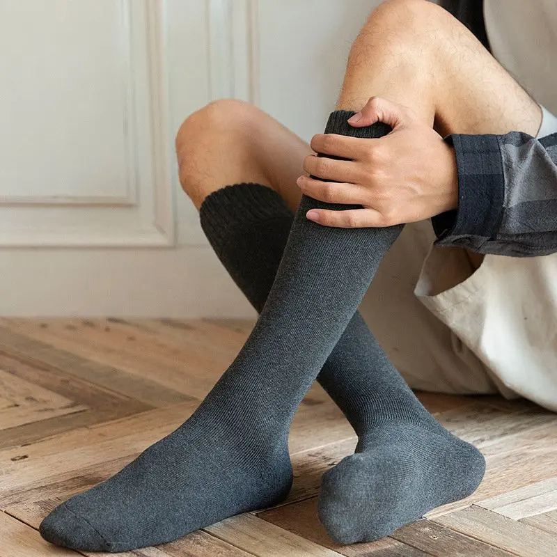 Calcetines largos de algodón para hombre, medias de alta calidad