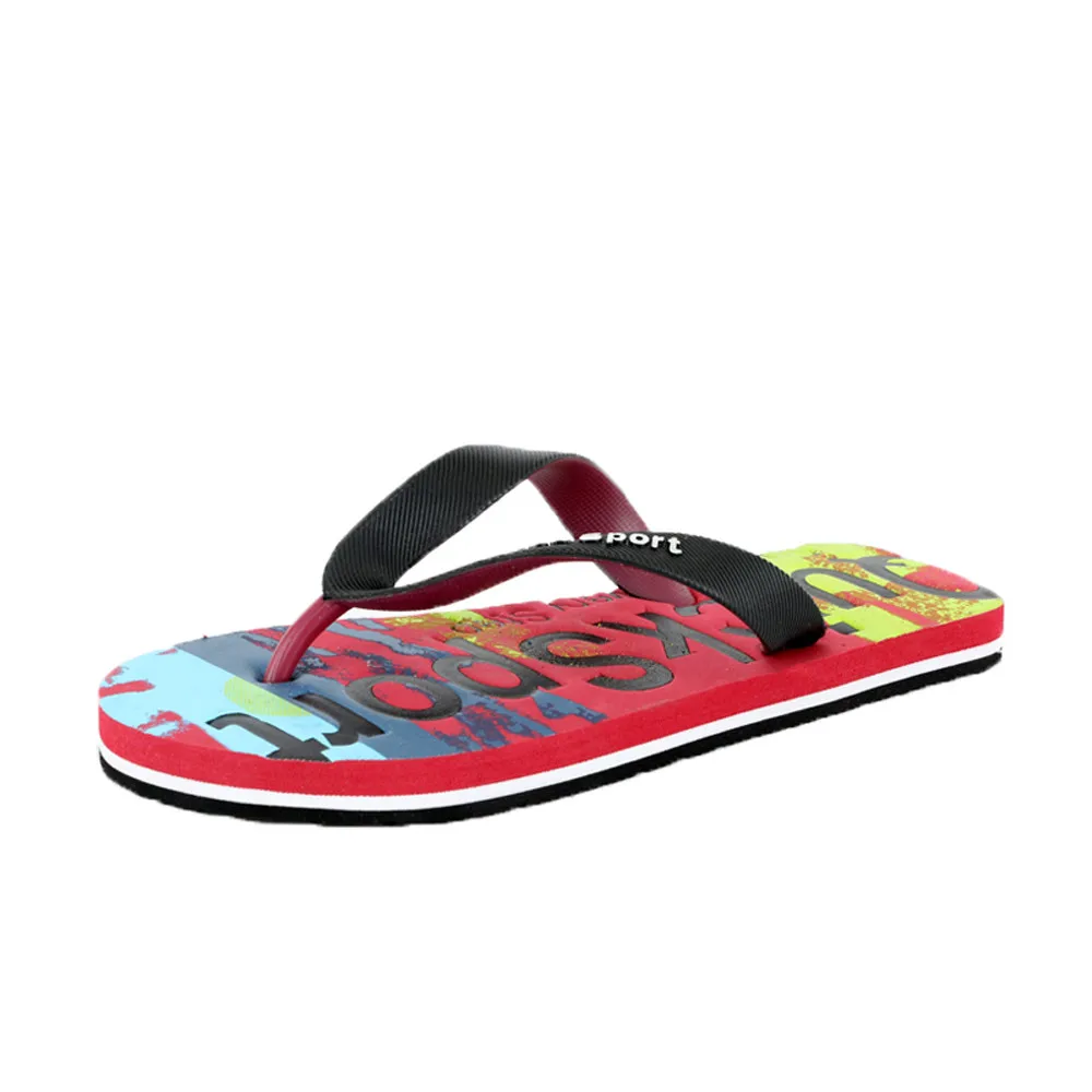 

#25 Men letters Beach Shoes Flip Flops Flat Slides Flip Flops Slippers Home Sandals Women Summer Non-slip Platform Shoes New