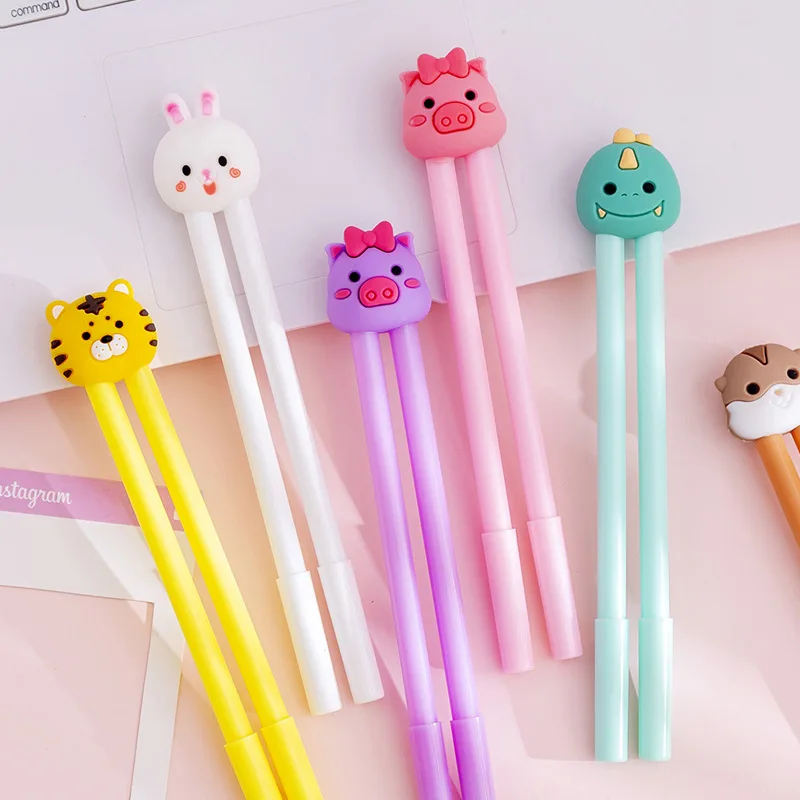 1 Set Cute Animal Creativity Kawaii Gel Pens for School Officel Supplies Gift Stationery 0.38mm Pen