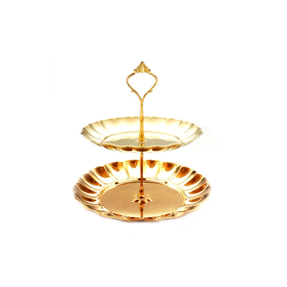 2layers gold Нержавеющая сталь торт полка держатель для украшения тортов фрукты Сухофрукты блюдо Чай тарелки для закуски подставка кондитерский полки - Цвет: 2layers gold
