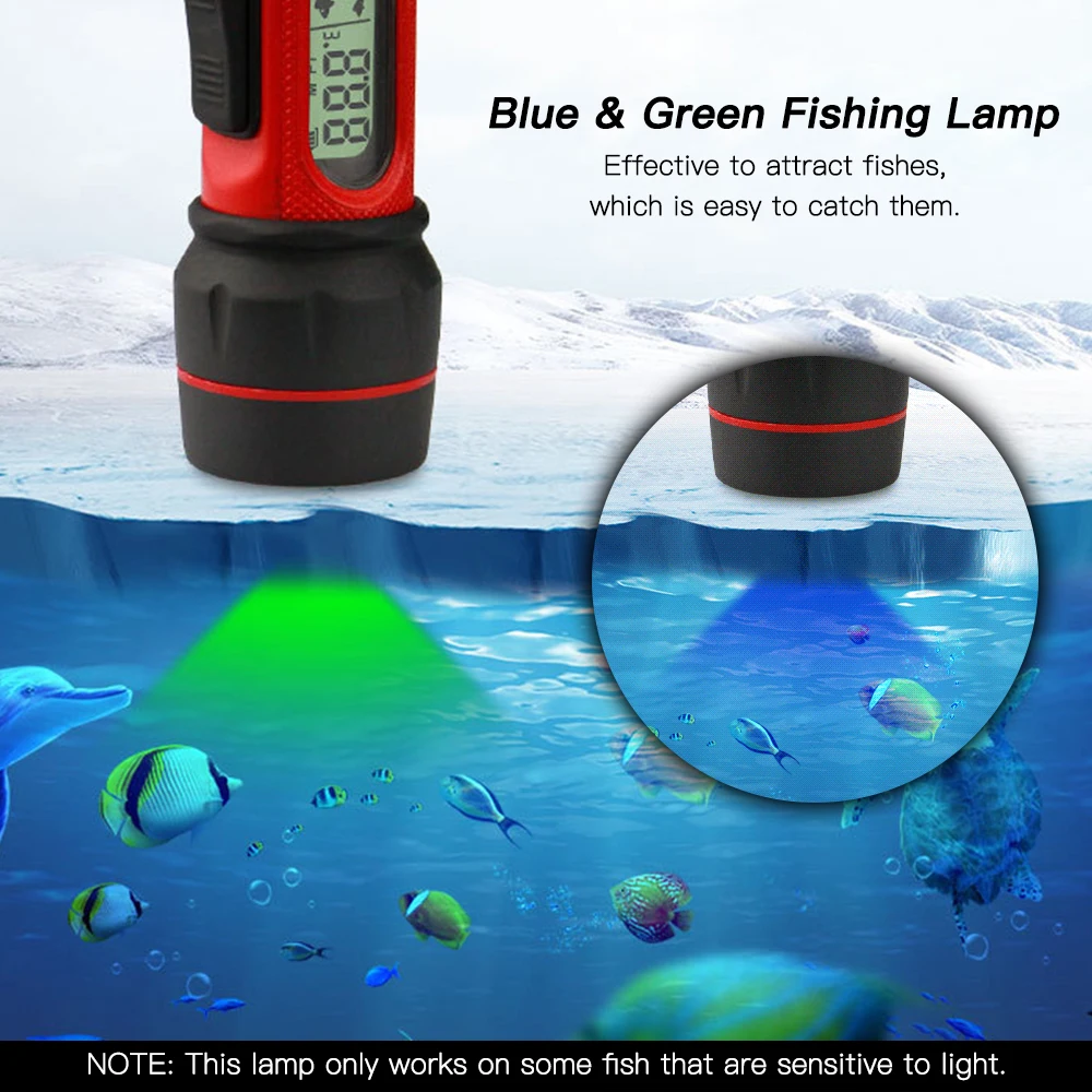Erchang F12 Digital Handle Fish Finder Echo Sounder 100M Depth Portable Waterproof Sonar For Winter Ice Fishing Detector