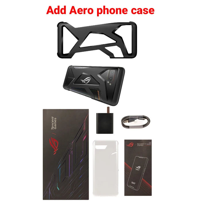 Глобальная прошивка Asus игровой телефон ROG Phone 2 8 Гб 128 ГБ Asus ROG Phone II ZS660KL 6,5" Snapdragon 855+ 6000 мАч NFC мобильный телефон - Цвет: add Aero phone case