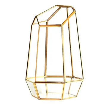 

9.4in Height Indoor Tabletop Irregular Glass Geometric Air Plants Terrarium Box T4MD
